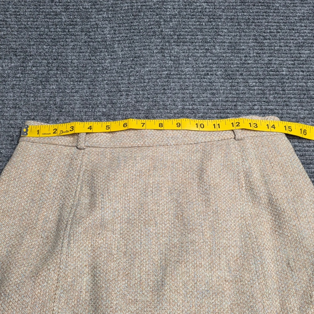 Vintage Deborah for Kenneth Greene Wool Skirt Women's Size 12 Tan Tweed - Picture 6 of 7